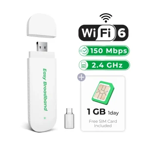 USB 4G LTE Modem with 1GB SIM Card Portable