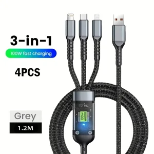 4pcs 1.2m nylon braided  USB charging cable