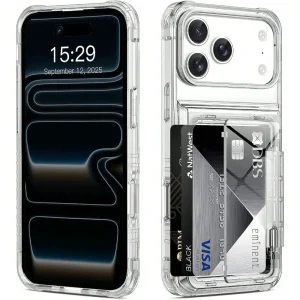 Suitable for iPhone 17 Pro Max Air 17/16/15/14/13/12/11 cardholder phone case, shockproof and scratch resistant protective cover