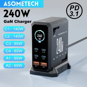 Fast Charging Station 6 in 1 140W  USB Type C  For MacBook iPhone 16 Samsung